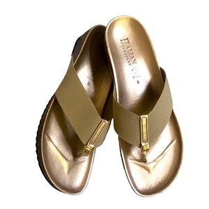 Italian Shoemakers-  padded flip flops/ cork footbed/ size 8 /like new